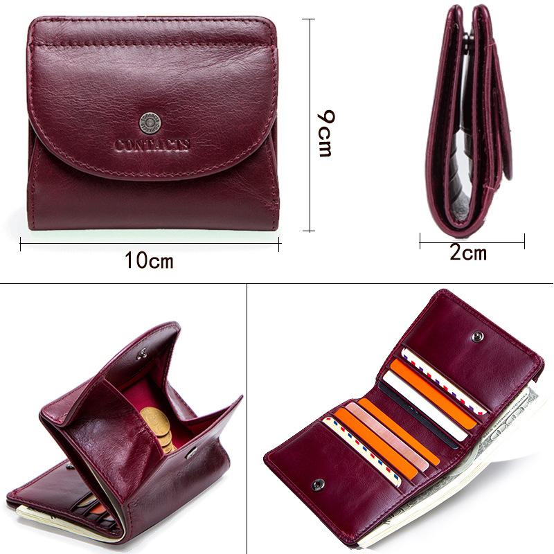 Fashion top layer cowhide ladies wallet trend small card holder mySite