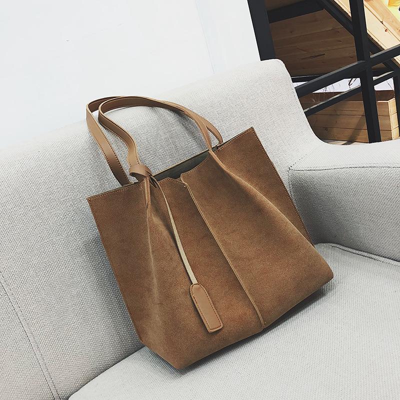 Large Capacity Simple Frosted Bucket Bag mySite