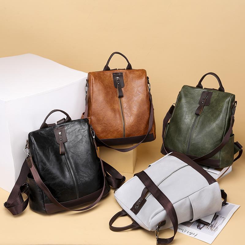 Women's simple and versatile large-capacity backpack mySite