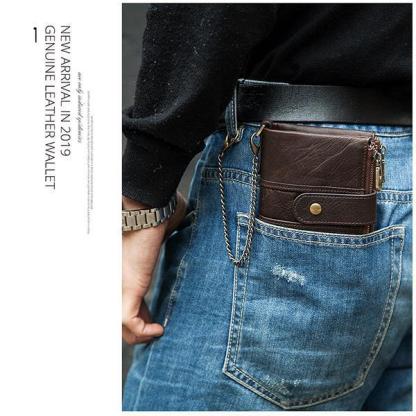GenuineLeather Anti-theft Retro Wallet mySite